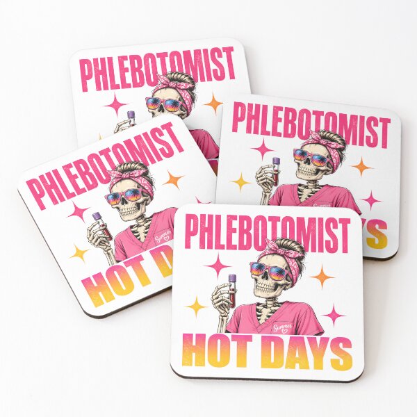 Item preview, Funny Skeleton Phlebotomist Summer Vibes Cool Skull Medical Tech Hot Days Sunshine Nurse Lab Humor Design designed and sold by ClinicalHubs.