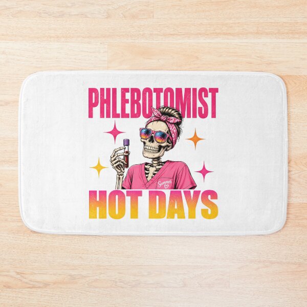 Item preview, Funny Skeleton Phlebotomist Summer Vibes Cool Skull Medical Tech Hot Days Sunshine Nurse Lab Humor Design designed and sold by ClinicalHubs.
