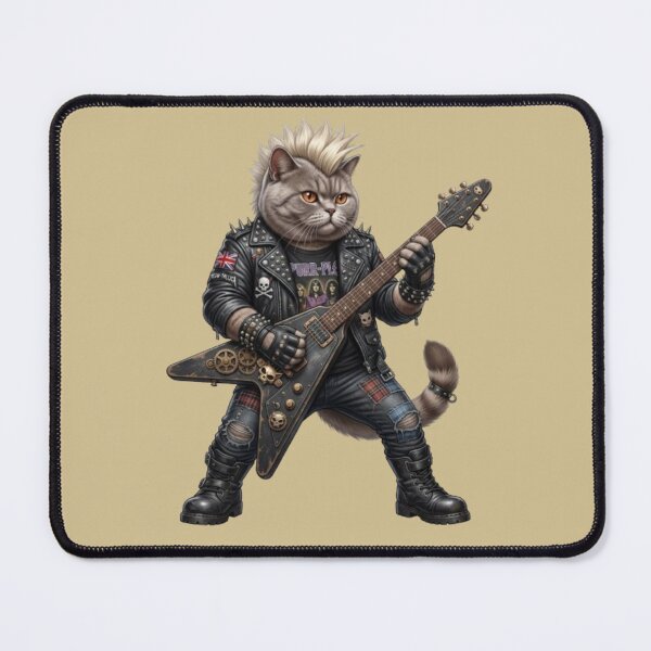 Item preview, Rock British Shorthair – Punk Guitar Cat Design designed and sold by Dogandesighn.