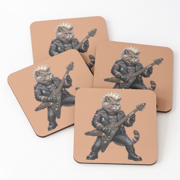 Item preview, Rock British Shorthair – Punk Guitar Cat Design designed and sold by Dogandesighn.