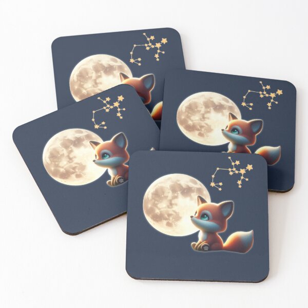 Item preview, Fox Night Guardian Cute Mystical Fox Moon Celestial Aesthetic Art designed and sold by lunadesignsmoon.