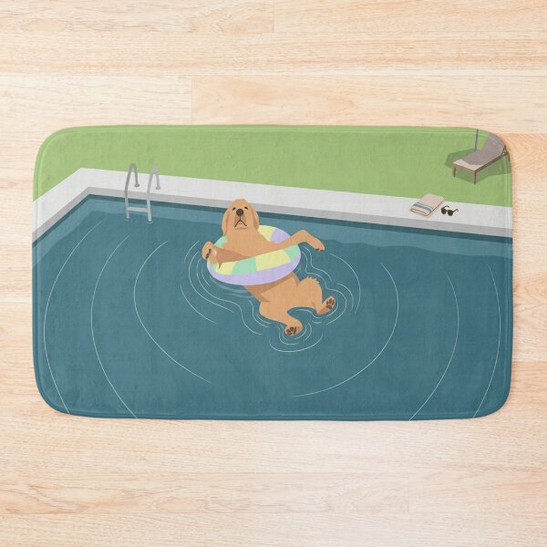 Item preview, Golden Retriever Chilling in Swimming Pool designed and sold by goldcov.