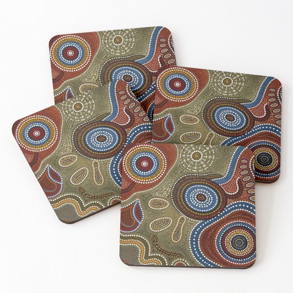 Item preview, Aboriginal Inspired Dot Art - With Circles and Swamp designed and sold by GrinGalore.