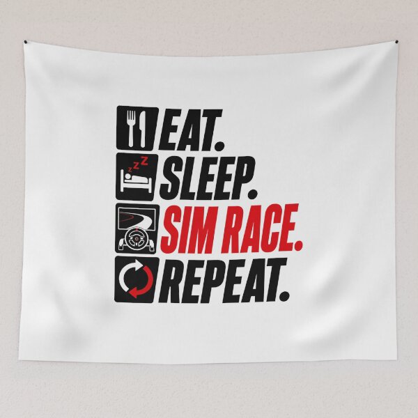 Item preview, Eat Sleep Sim Race Repeat Racing Gamer designed and sold by Fenay Designs.