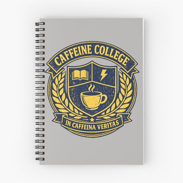 Item preview, Caffeine College In Caffeina Veritas — Funny  Coffee Lover Vintage University Badge Shirt designed and sold by VaultVibes.