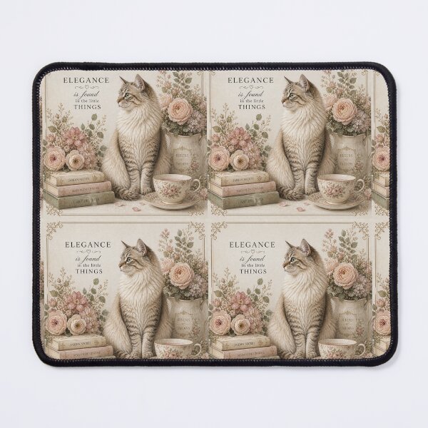 Item preview, Elegance Is Found in the Little Things – Vintage Cat Cottagecore Design designed and sold by TresChicIdeas.