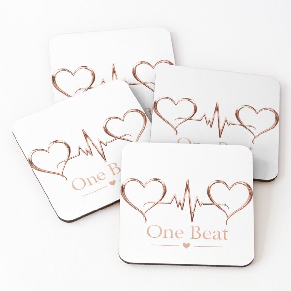 Item preview, One Beat – Romantic Quote Design for Couples designed and sold by JagrDesigns.