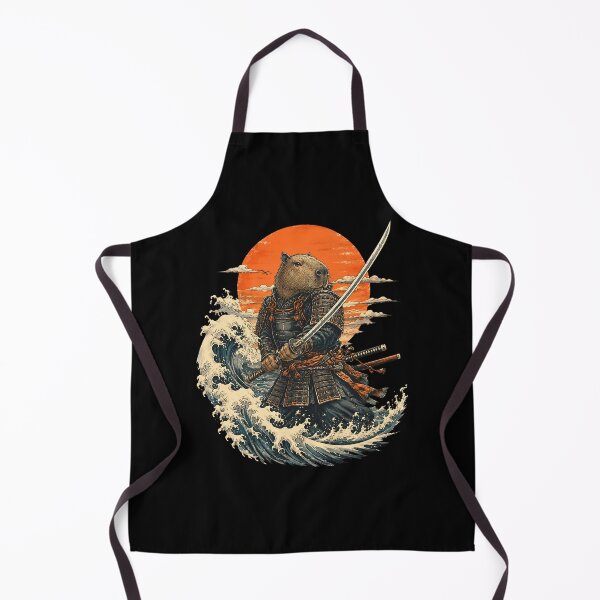 Item preview, Samurai Capybara Warrior in Japanese Wave designed and sold by JesterKrewArt.