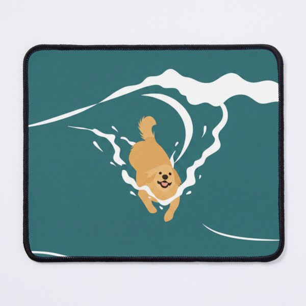 Item preview, Golden Retriever Surfing the Big Wave - Minimalist Art designed and sold by goldcov.