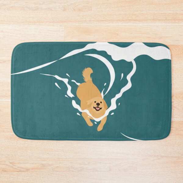 Item preview, Golden Retriever Surfing the Big Wave - Minimalist Art designed and sold by goldcov.