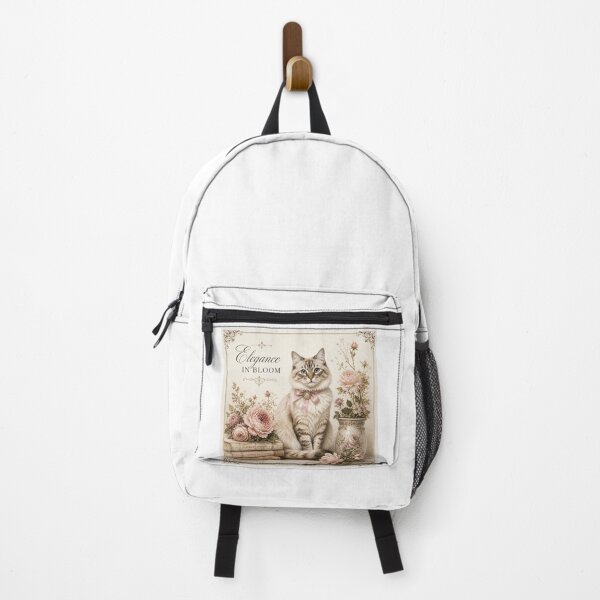 Item preview, Elegance in Bloom – Vintage Cat Floral Cottagecore Design designed and sold by TresChicIdeas.