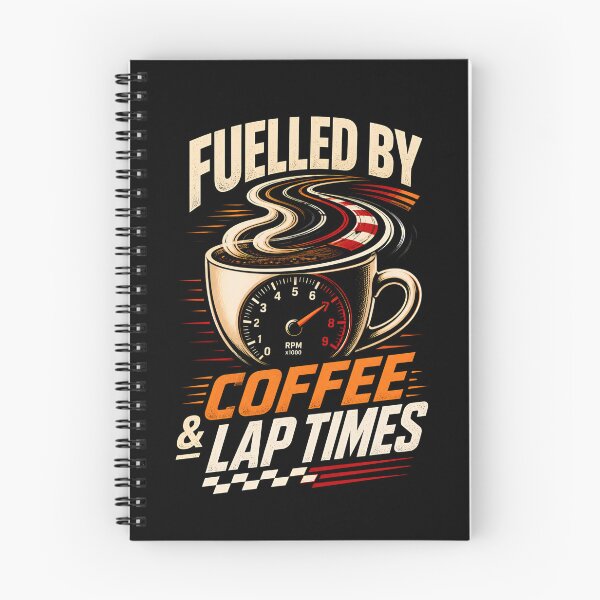 Item preview, Fueled by Coffee and Lap Times Sim Racing designed and sold by Fenay Designs.