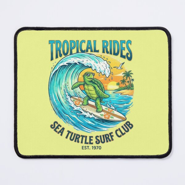 Item preview, Surfing Sea Turtle – Tropical Beach Design designed and sold by Dogandesighn.