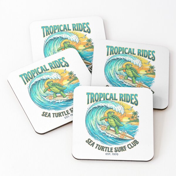 Item preview, Surfing Sea Turtle – Tropical Beach Design designed and sold by Dogandesighn.