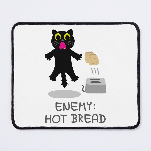 Item preview, Enemy: Hot Bread - Funny Scared Black Cat Design designed and sold by fishdesigns.