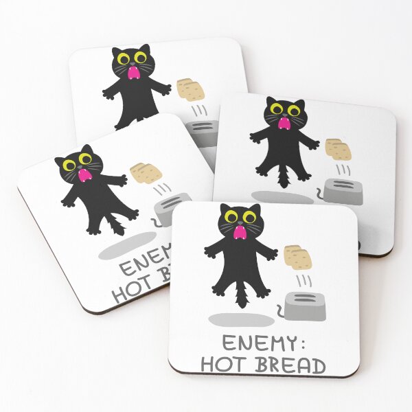 Item preview, Enemy: Hot Bread - Funny Scared Black Cat Design designed and sold by fishdesigns.