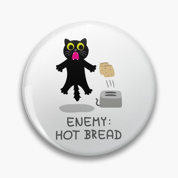 Item preview, Enemy: Hot Bread - Funny Scared Black Cat Design designed and sold by fishdesigns.
