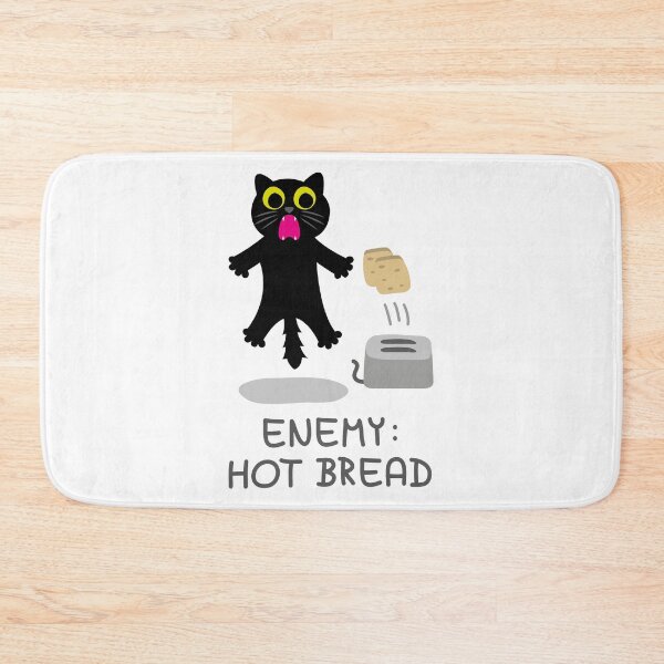 Item preview, Enemy: Hot Bread - Funny Scared Black Cat Design designed and sold by fishdesigns.