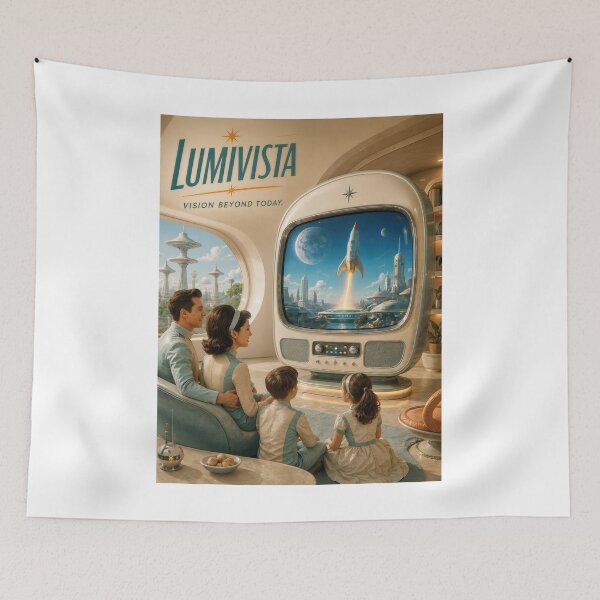 Item preview, Wall Art - Postcard - Lumivista Retro-Futuristic Vision designed and sold by ForeverPrintsOK.