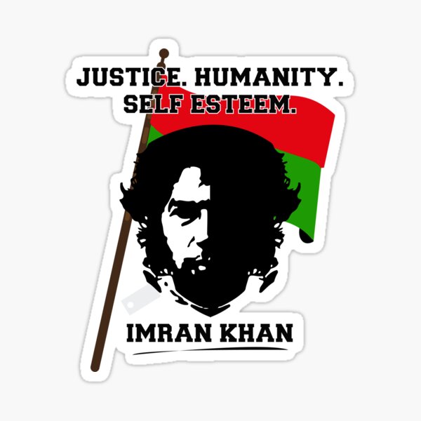 Justice Humanity Self Esteem PTI pm prime minister Imran Khan Pti Merchandise T shirt,hoodies,etc Sticker