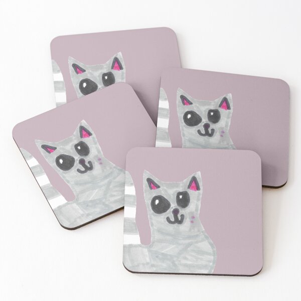 Item preview, Cute Grey Cat Hand Drawn Kids Art designed and sold by nimbfeja.