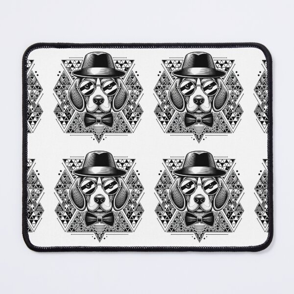 Item preview, Stylish Dog Portrait with Hat and Glasses designed and sold by EchoWave11.