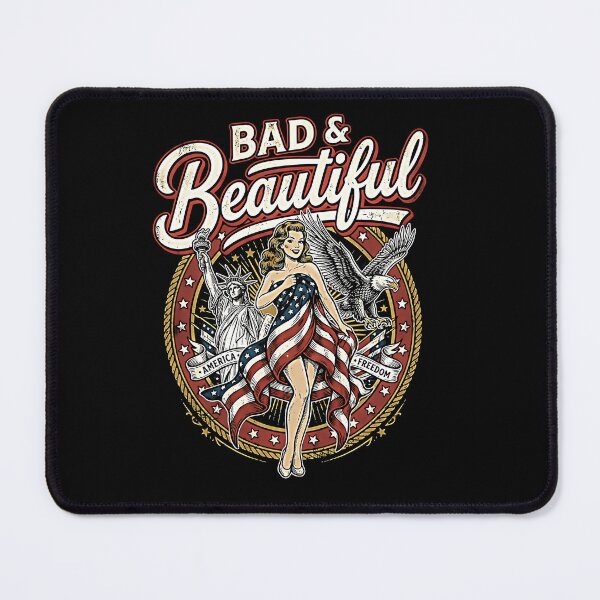 Item preview,  Bad Beautiful Vintage Pin Up Woman American Flag Eagle Freedom designed and sold by graphixpolash.
