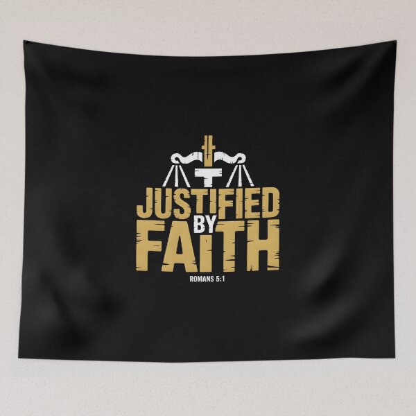 Item preview, Justified By Faith - Romans 5:1 Faith Based Graphic Tee designed and sold by ForgedByFaith.