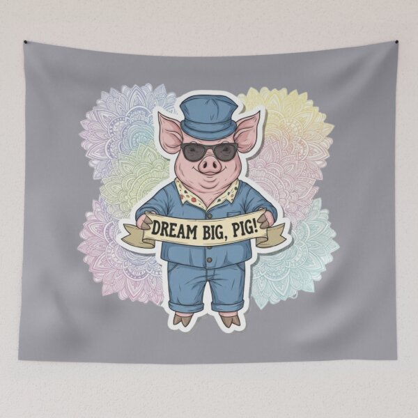 Item preview, Cool Piggy Mandala Sticker designed and sold by Chromatic Artistry.