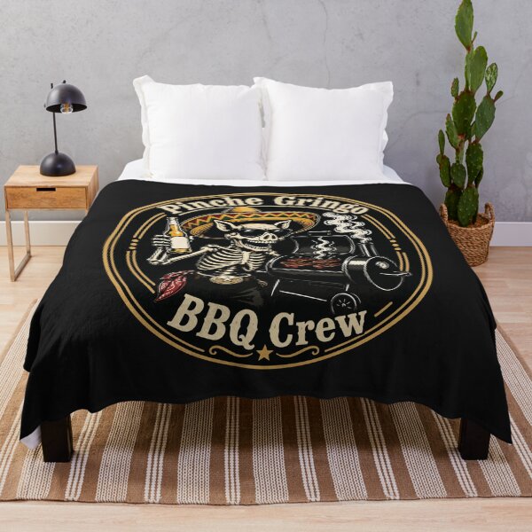 Item preview, Pinche Gringo BBQ Crew Funny Skeleton Pig Grilling Retro Design designed and sold by DonaldMcCullum.