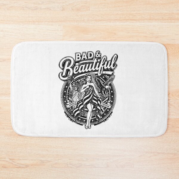 Item preview, Bad Beautiful Vintage Pin Up Woman American Flag Eagle Freedom black and white designed and sold by graphixpolash.