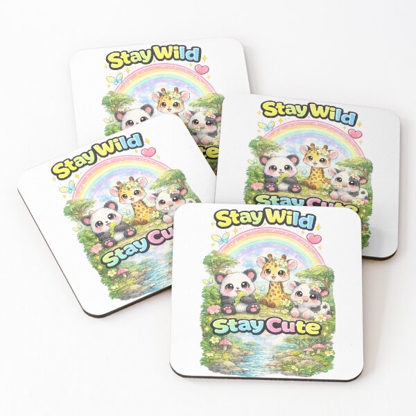 Item preview, Stay Wild Stay Cute Animal Friends – Kawaii Safari & Farm Animals Design designed and sold by Clothes With Smiling Animals Walt Gral.