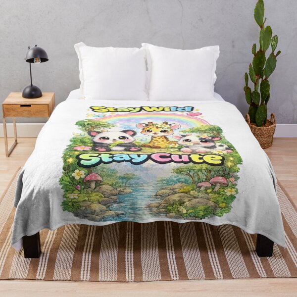 Item preview, Stay Wild Stay Cute Animal Friends – Kawaii Safari & Farm Animals Design designed and sold by Clothes With Smiling Animals Walt Gral.