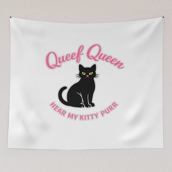 Item preview, Queef Queen – Hear My Kitty Purr Minimal Cat Design designed and sold by MerchlyMike.