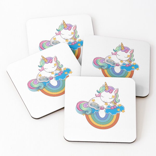 Item preview, Magical unicorn with colorful hair above the clouds designed and sold by MT-Wunderland .