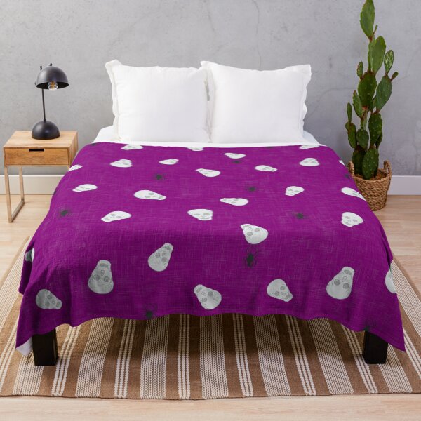 Item preview, Purple gothic Halloween Skull & spiders designed and sold by Anne Londez Studio.