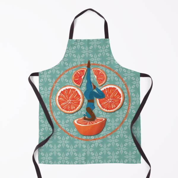 Item preview, The woman juicing a blood orange, aquamarine background designed and sold by WONDERPRINTVALLEY.