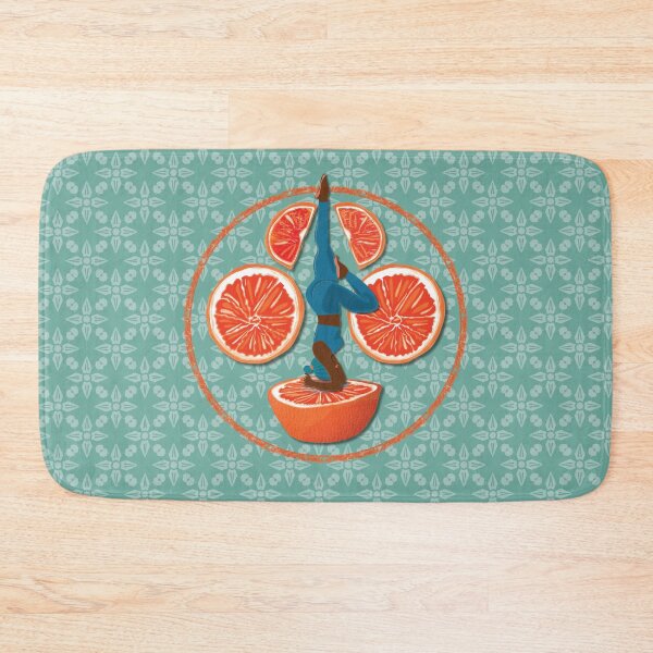 Item preview, The woman juicing a blood orange, aquamarine background designed and sold by WONDERPRINTVALLEY.