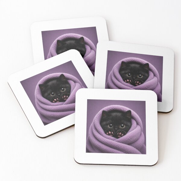 Item preview, Tiny Void Burrito Black Kitten designed and sold by LovelyCatGalaxy.
