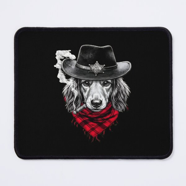 Item preview, Cowboy Dog Sheriff Cigar Bandana Art designed and sold by OlyvieArt.