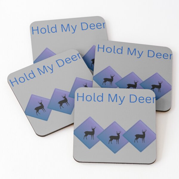 Item preview, Hold My Deer - Blue Purple Gradient Deer Sign Pun designed and sold by Extremeallie.