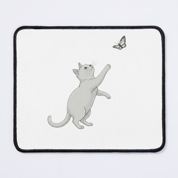Item preview, Minimalist Cat Reaching for Butterfly Nature Art designed and sold by M.Store.