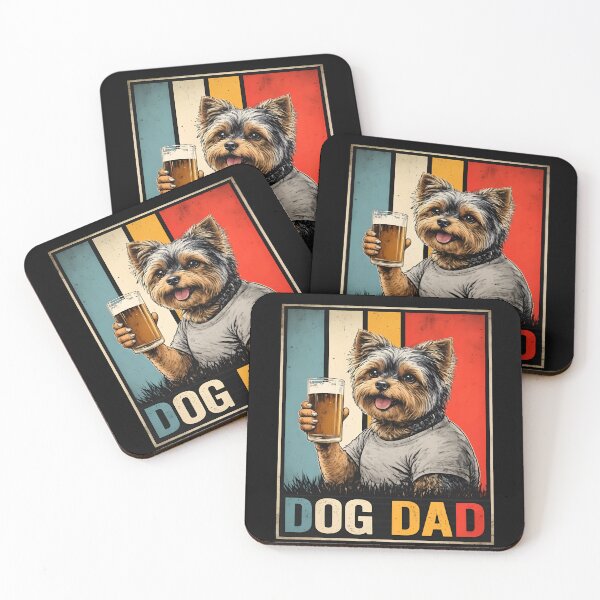 Item preview, Dog Dad Yorkie Beer Vintage Retro Style designed and sold by OlyvieArt.