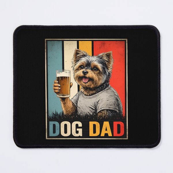 Item preview, Dog Dad Yorkie Beer Vintage Retro Style designed and sold by OlyvieArt.