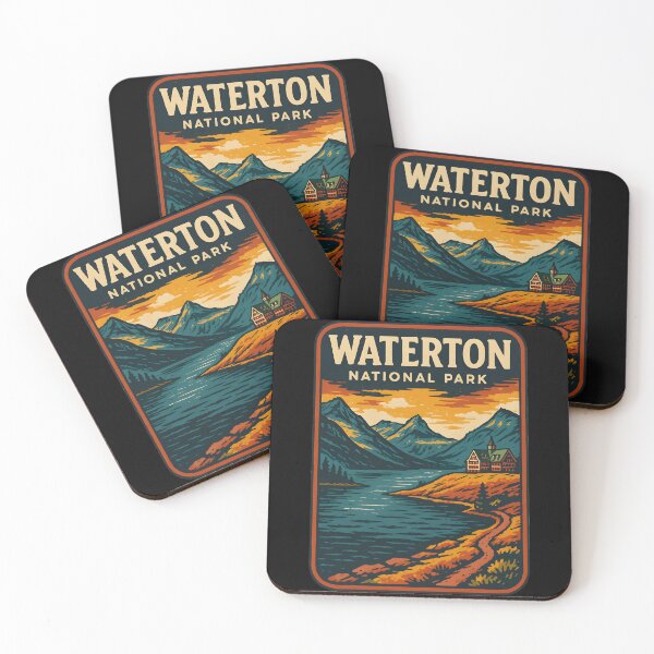 Item preview, Vintage Style Waterton National Park designed and sold by Freedom Of The Hills.