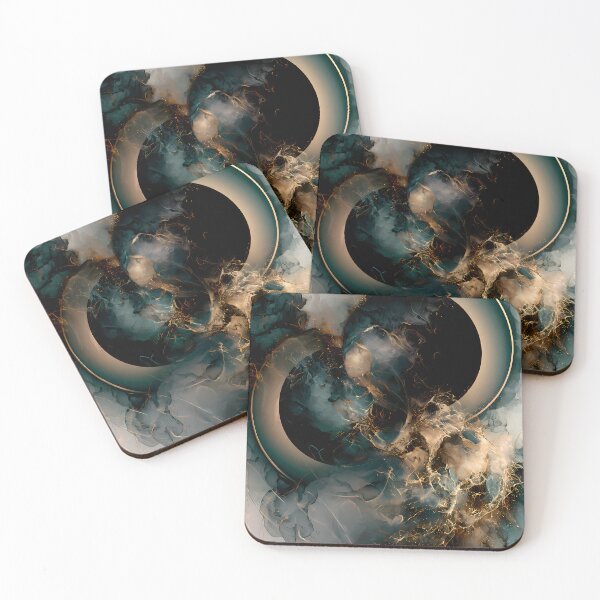 Item preview, Teal Gold Fluid Eclipse designed and sold by CosmicGlyph.