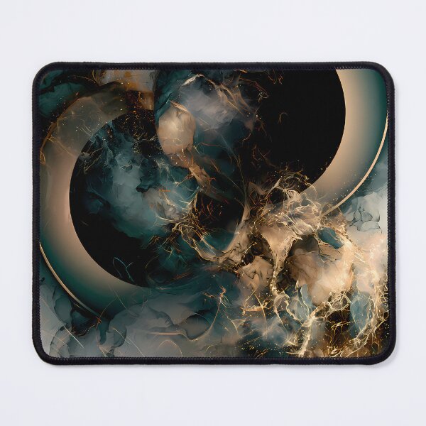 Item preview, Teal Gold Fluid Eclipse designed and sold by CosmicGlyph.
