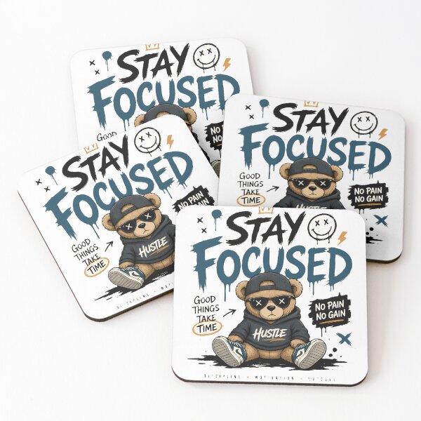 Item preview, Stay Focused Cute Teddy Bear Design designed and sold by SoftAuraStudi0.