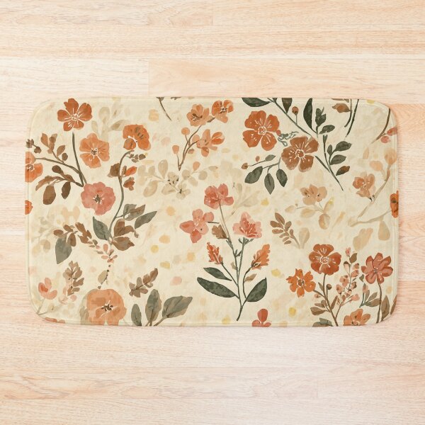 Item preview, Boho Orange Floral Pattern designed and sold by ArtDesignRemix.