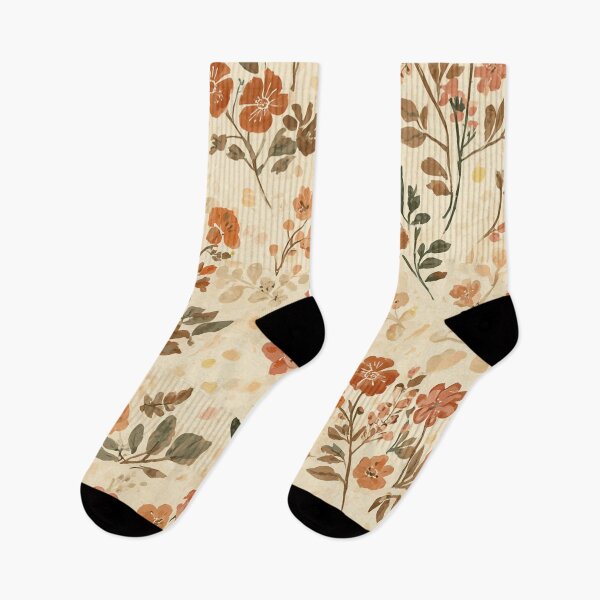 Item preview, Boho Orange Floral Pattern designed and sold by ArtDesignRemix.